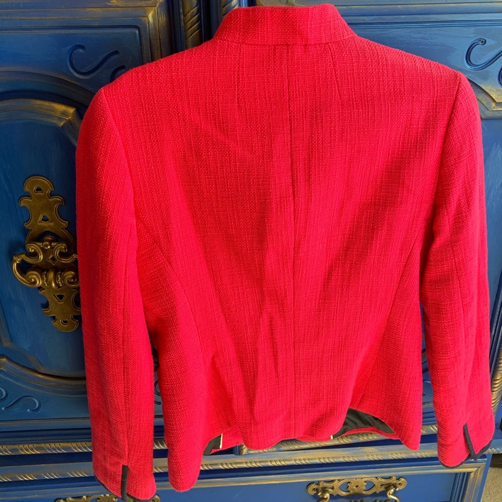 Banana Republic Bright Pink Tweed Blazer Sz 6 - Picture 3 of 3